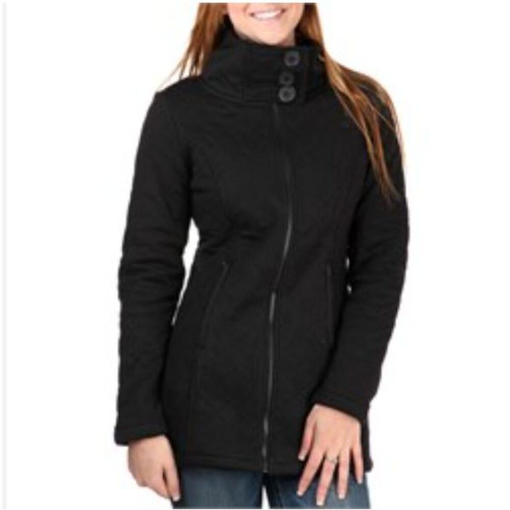 The North Face Caroluna Jacket Black Quilted Coat Hip Length Size XS